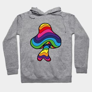 The Perfect Mushroom: Exotic Trippy Wavy Rainbow Stripes Contour Lines. Hoodie